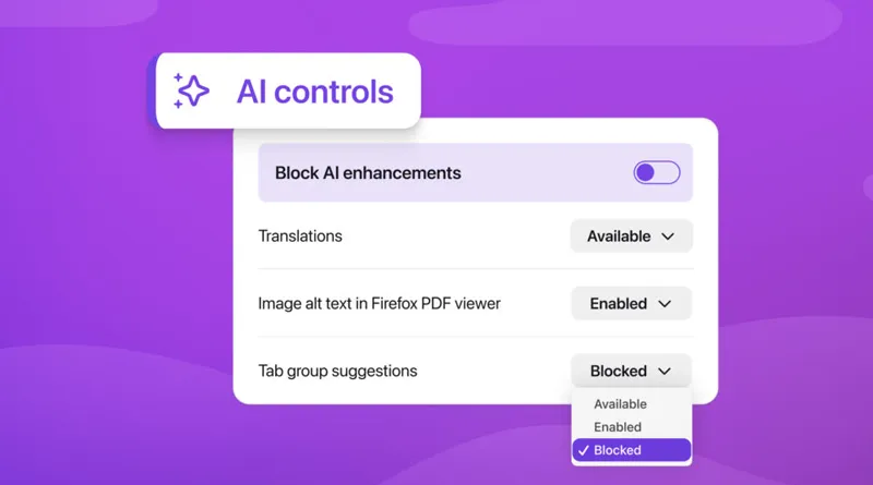 Mozilla добавя опция за пълно изключване на AI функциите във Firefox