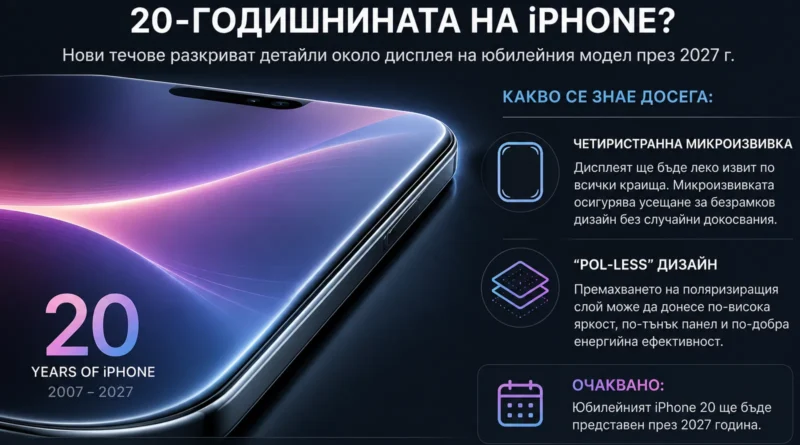 Apple подготвя „стъклен“ iPhone с микроизвит дисплей и по-висока ефективност
