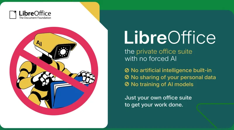 LibreOffice няма да добавя AI по подразбиране: „Липсата на AI вече е функция“ LibreOffice няма да добавя AI по подразбиране: „Липсата на AI вече е функция“